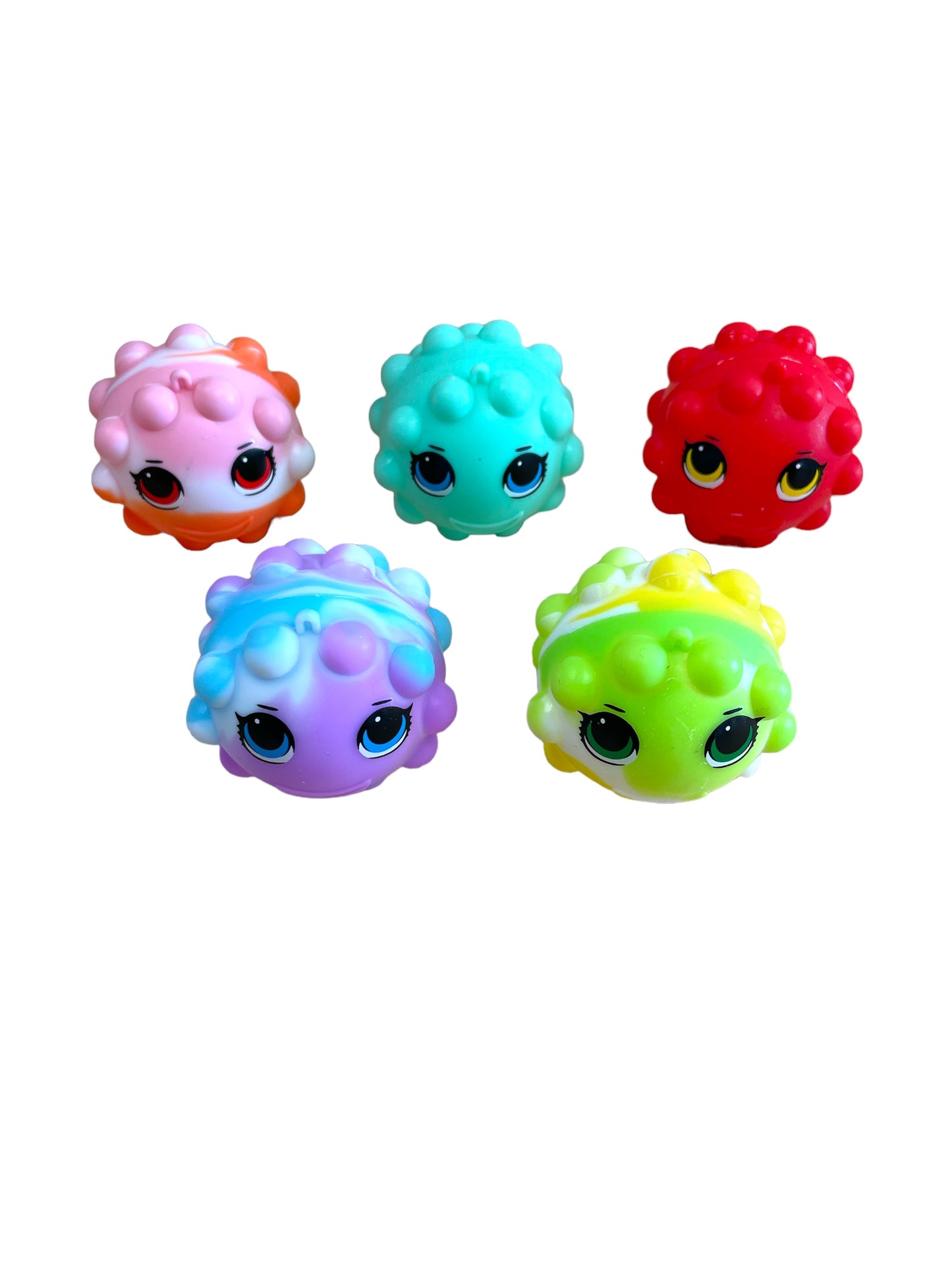 Mini Bubble Popper Balls W/ Face (2'')