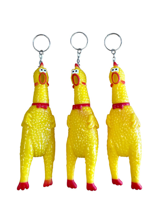 Rubber Chicken Mini Keychain (6.5")